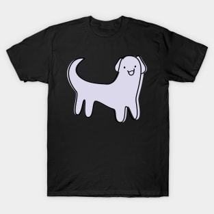 Cute Silly Simple Minimalist Pastel Periwinkle Puppy Dog on Pink T-Shirt